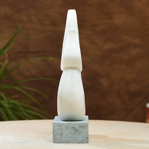 Elegant Marble Flame Sculpture