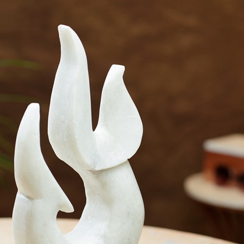 Elegant Marble Flame Sculpture