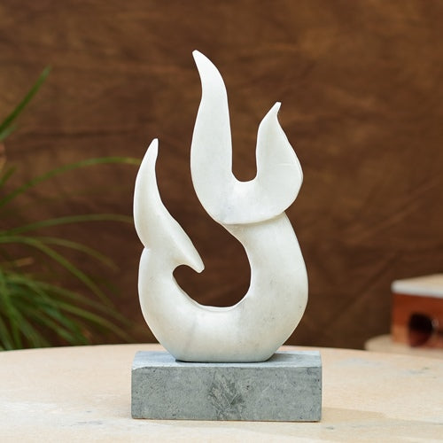 Elegant Marble Flame Sculpture