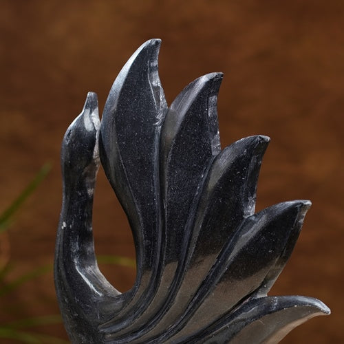 Handcrafted Marble Peacock Sculpture