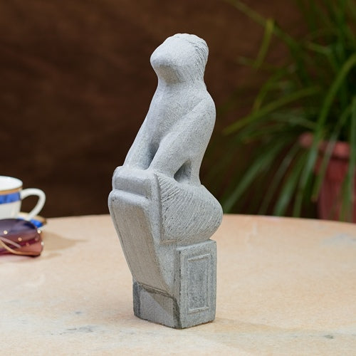 Modern Abstract Sitting Figure Sculpture