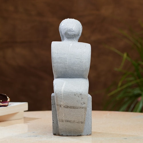 Modern Abstract Sitting Figure Sculpture