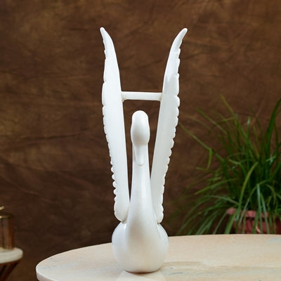 White Marble Swan Sculpture