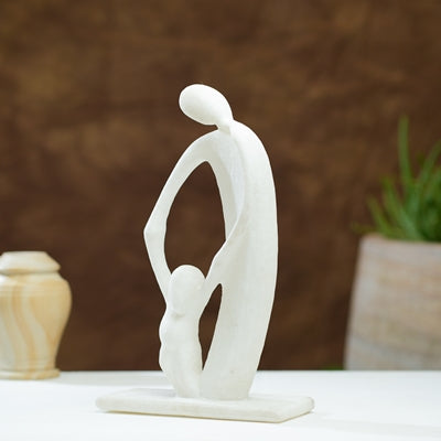 White Marble MotherChild Statue