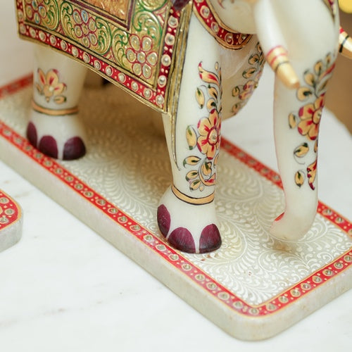 Hand Painted Elephant Ride Figurines