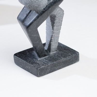 Black Marble Couple Embrace Sculpture