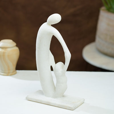 White Marble MotherChild Statue