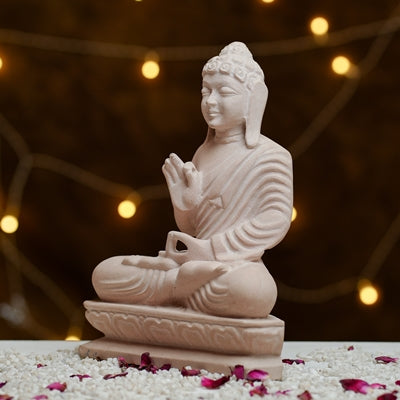 Pink Dhyana Mudra Buddha Calm Energy for Your Space