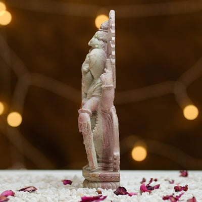 Standing Ganesh Ji Murti in Pink Stone  HandCarved Elegance
