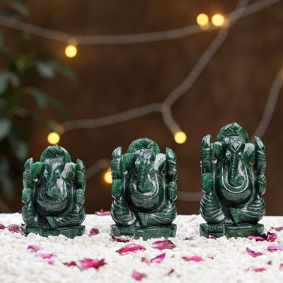 Jade Ganesha  Prosperity Statues