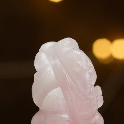 Rose Quartz Ganesh Ji Idol