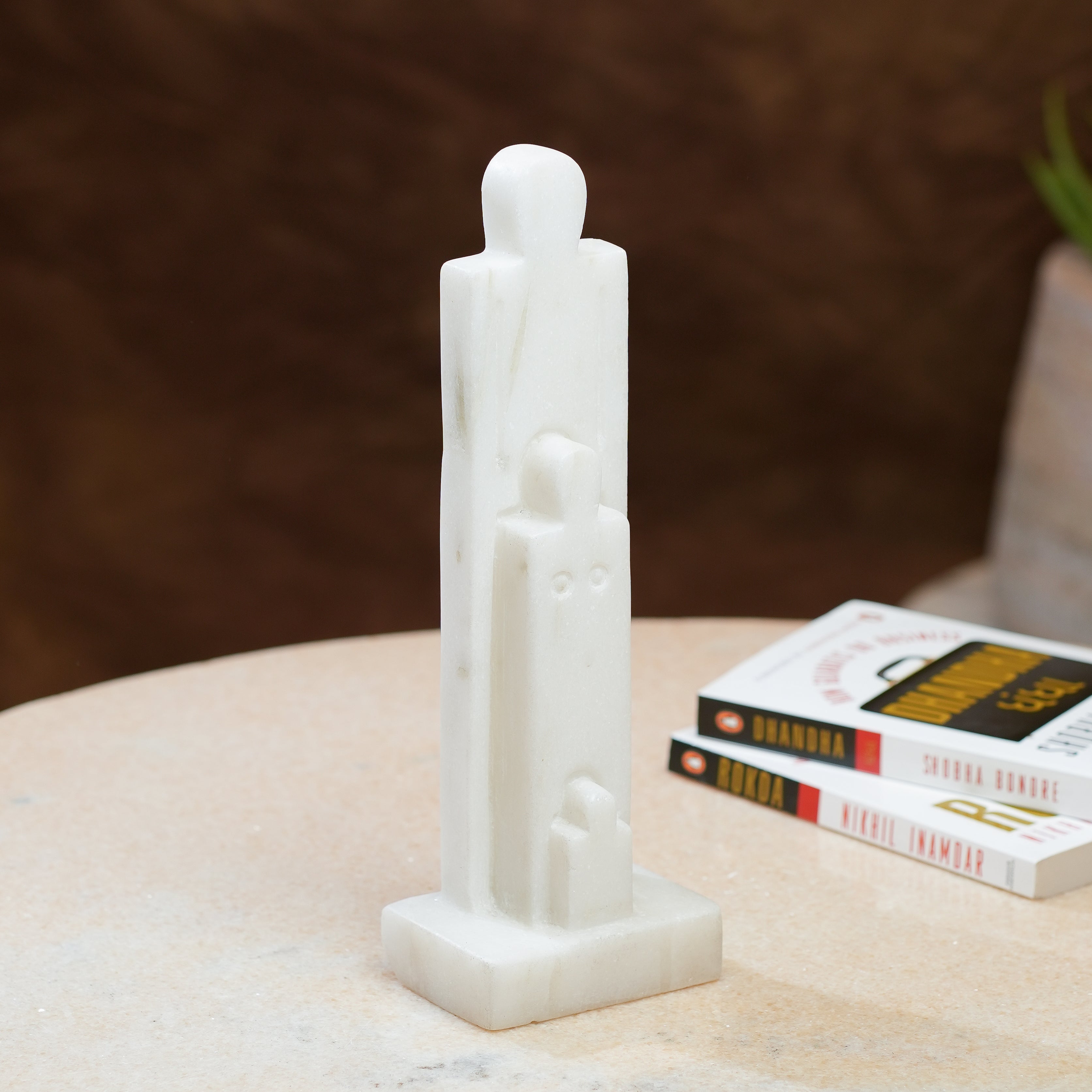 Minimalist Marble Abstract Sculpture Guardian Form