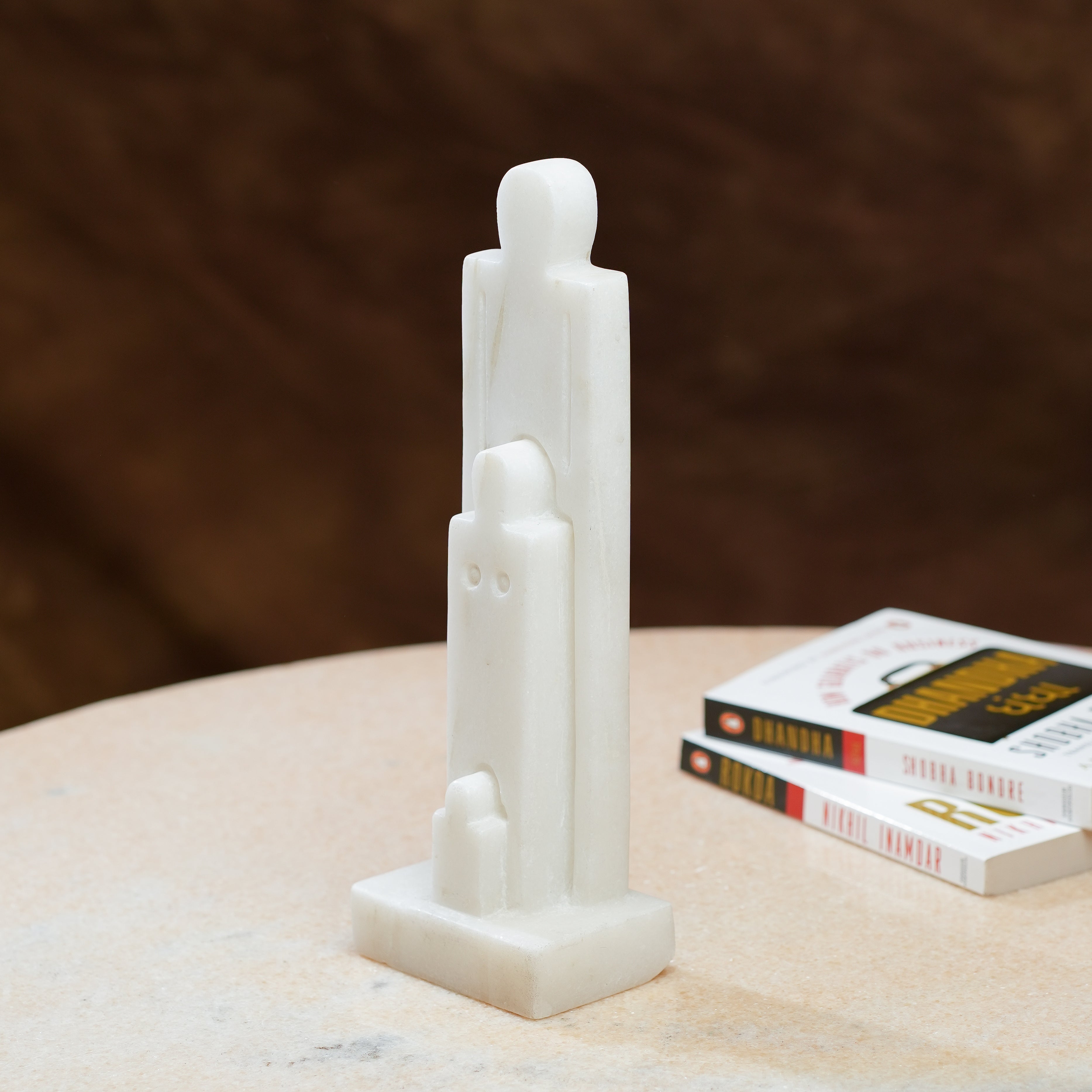 Minimalist Marble Abstract Sculpture Guardian Form