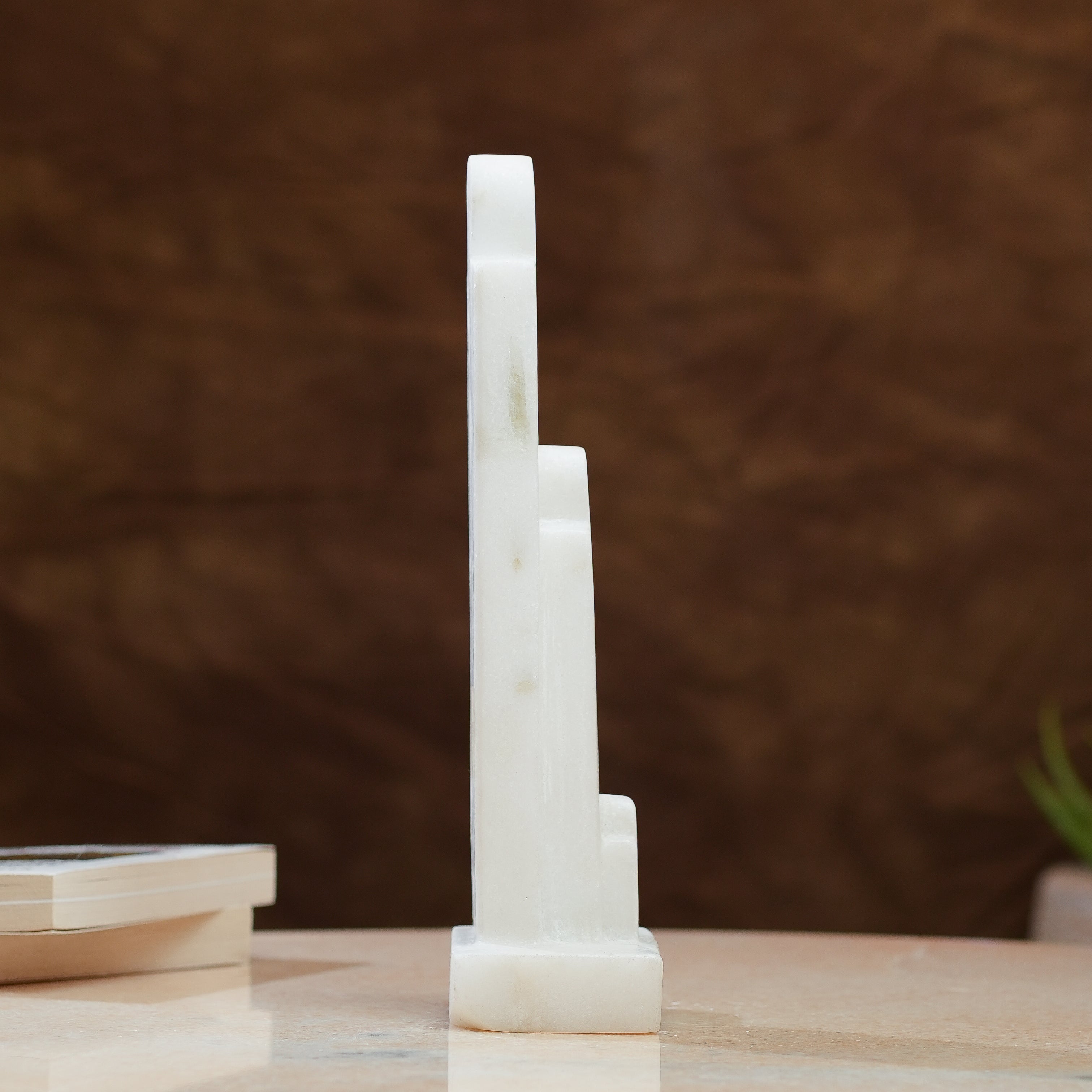 Minimalist Marble Abstract Sculpture Guardian Form