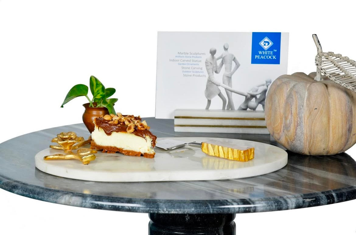 Marble Tray with Brass Handle