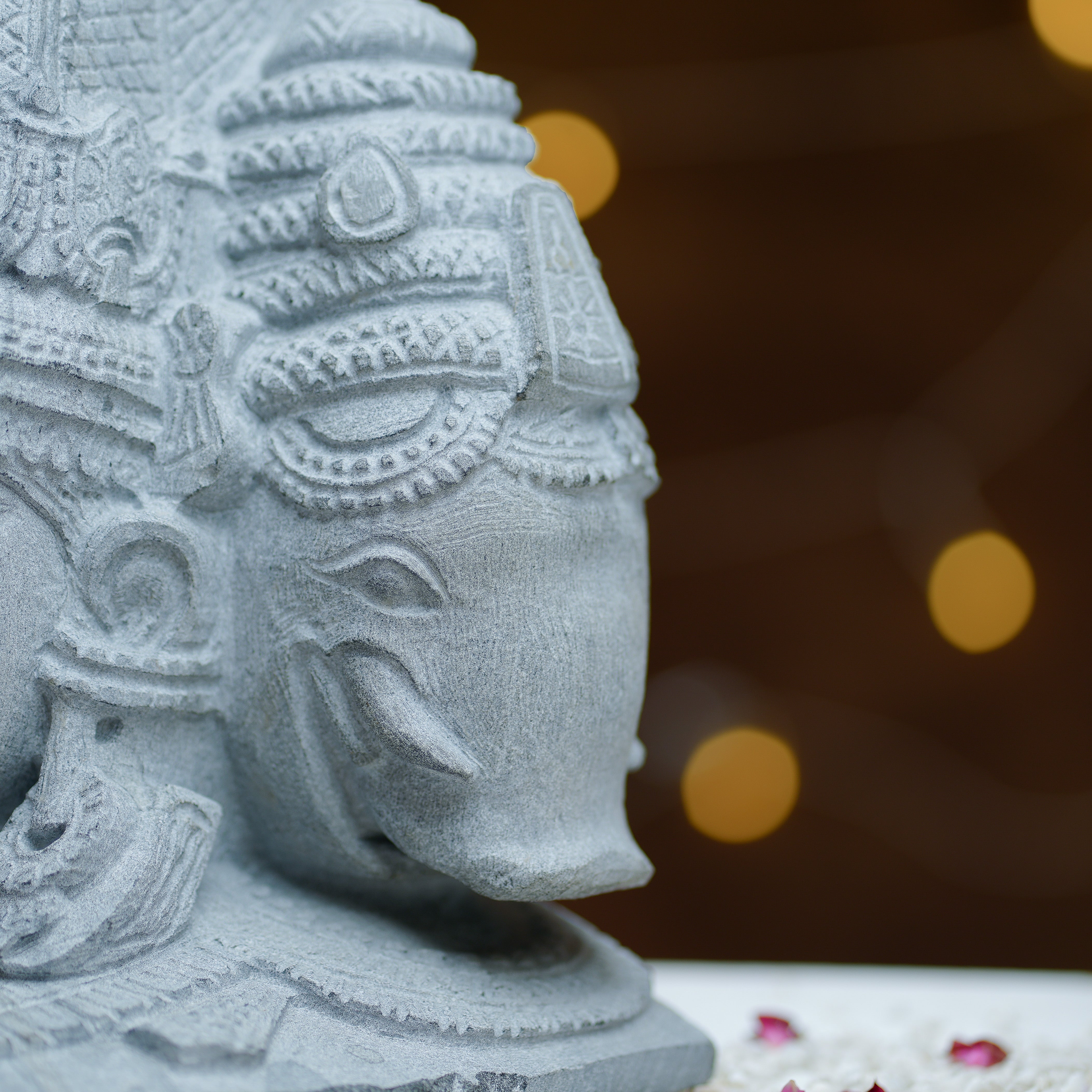 Vaikuntha Chaturmurti Sculpture  HandCarved Stone Idol of Vishnu's Four Forms