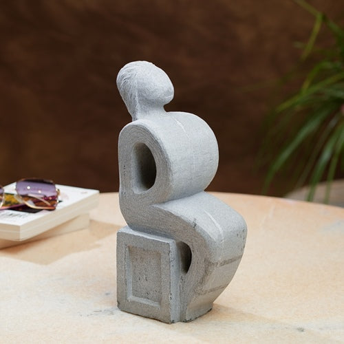 Modern Abstract Sitting Figure Sculpture