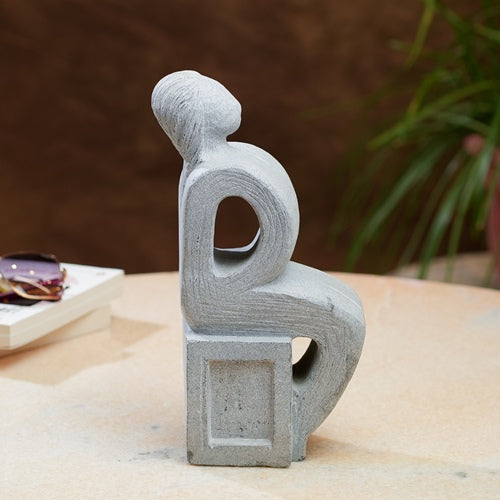 Modern Abstract Sitting Figure Sculpture