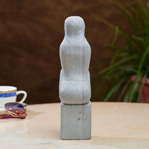 Modern Abstract Sitting Figure Sculpture