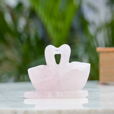 Rose Quartz Swan Figurine