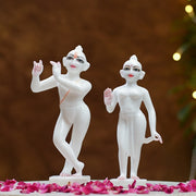 Divine Radha-Krishna Marble Sculptures