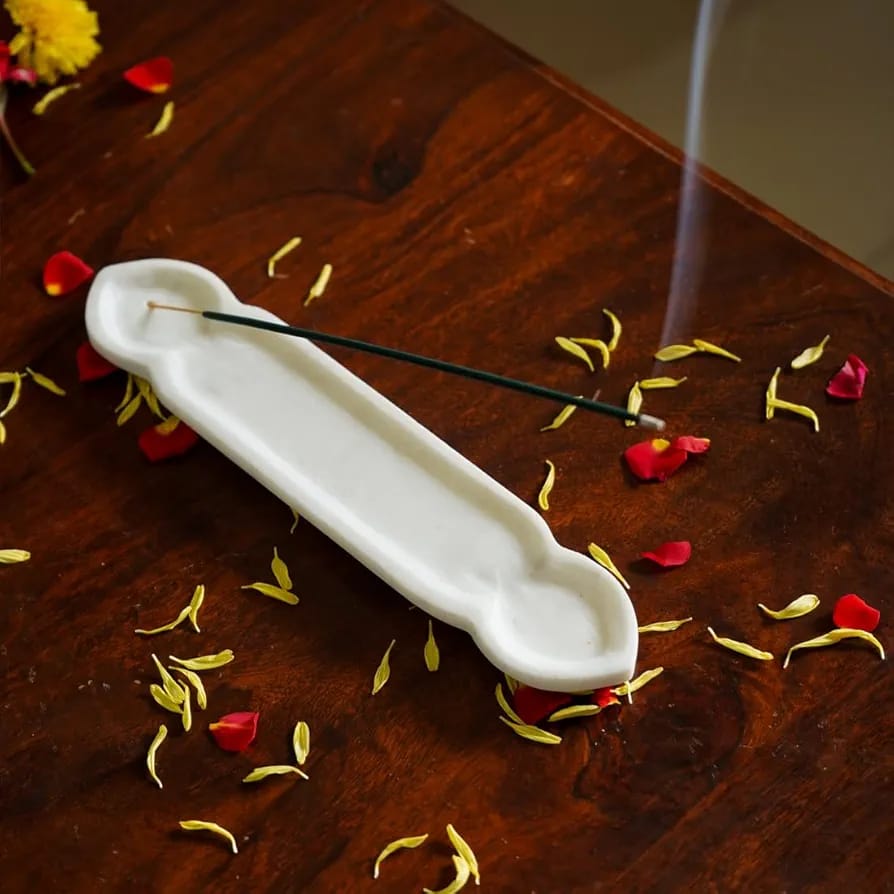 Handcrafted White Marble Incense Holder